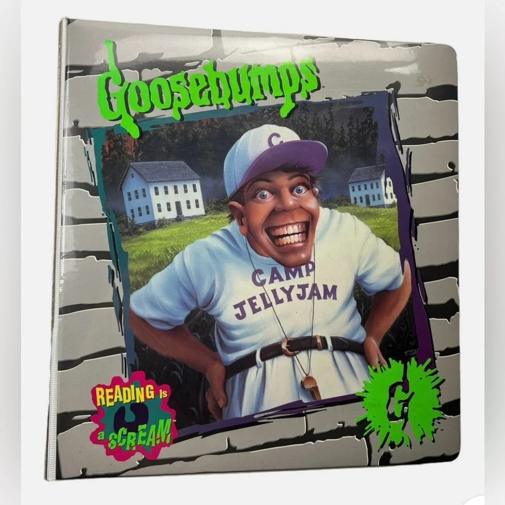 Vintage R.L. Stine Goosebumps Camp Jellyjam 3 Ring Binder Scary Fun Horror Y2K